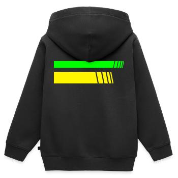 2 Stripes - Kinder Premium Organic Zip Hoodie - Schwarz - Hinten - AI Model Kid Male (0cm)