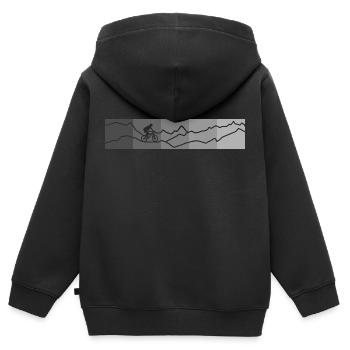 mountainbike rechtecke grau - Kinder Premium Organic Zip Hoodie - Schwarz - Hinten - AI Model Kid Male (0cm)