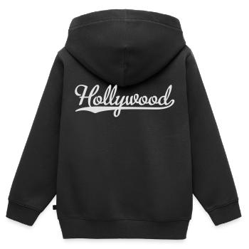 Hollywood - Kinder Premium Organic Zip Hoodie - Schwarz - Hinten - AI Model Kid Male (0cm)