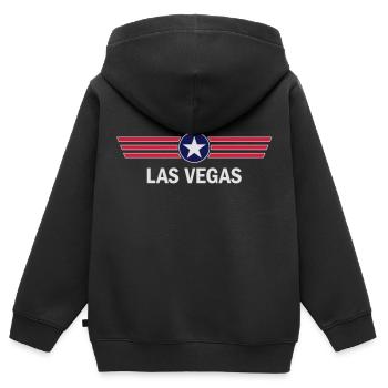 Las Vegas - Kinder Premium Organic Zip Hoodie - Schwarz - Hinten - AI Model Kid Male (0cm)