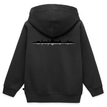 Dresde horizon - Sweat Premium à capuche zippé enfant bio - noir - Dos - AI Model Kid Male (0cm)