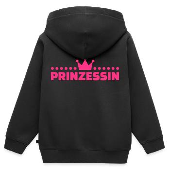 Prinzessin - Kinder Premium Organic Zip Hoodie - Schwarz - Hinten - AI Model Kid Male (0cm)