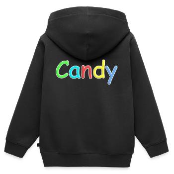 Candy Candy font in colorful - Kids Premium Organic Zip-up Hoodie - black - Back - AI Model Kid Male (0cm)