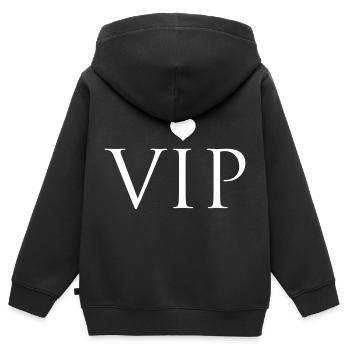 VIP herz - Kinder Premium Organic Zip Hoodie - Schwarz - Hinten - AI Model Kid Male (0cm)