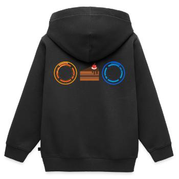 Science & Cake - Kinder Premium Organic Zip Hoodie - Schwarz - Hinten - AI Model Kid Male (0cm)