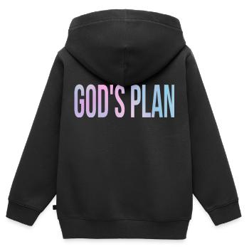 God's Plan - Sweat Premium à capuche zippé enfant bio - noir - Dos - AI Model Kid Male (0cm)