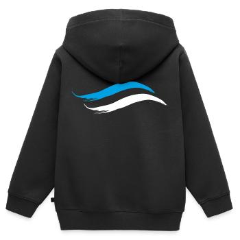 ESTLANDS NATIONAL FLAG - Kids Premium Organic Zip-up Hoodie - black - Back - AI Model Kid Male (0cm)