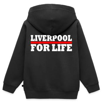LIVERPOOL - Sweat Premium à capuche zippé enfant bio - noir - Dos - AI Model Kid Male (0cm)