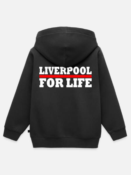 LIVERPOOL - Premium børne zip-hættetrøje økologisk - sort