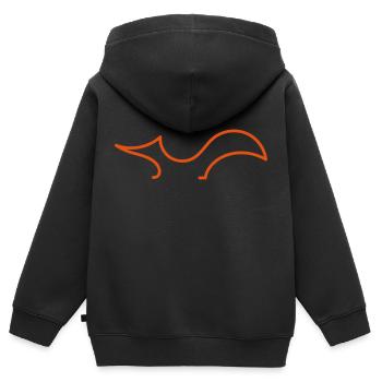 Fuchs minimal - Kinder Premium Organic Zip Hoodie - Schwarz - Hinten - AI Model Kid Male (0cm)