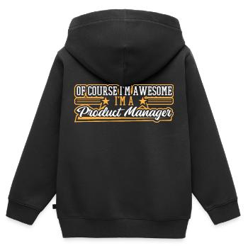 Awesome product manager - Sweat Premium à capuche zippé enfant bio - noir - Dos - AI Model Kid Male (0cm)