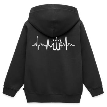 Allah Muslim Islam Herzschlag - Kinder Premium Organic Zip Hoodie - Schwarz - Hinten - AI Model Kid Male (0cm)