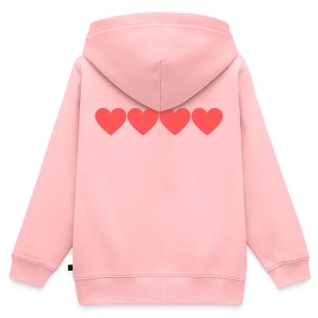 Liebe - Kinder Premium Organic Zip Hoodie - Rosa - Hinten - AI Model Kid Female (0cm)