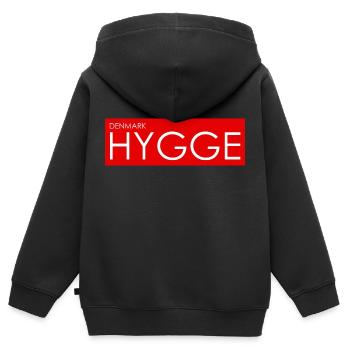 denmark hygge - Kinder Premium Organic Zip Hoodie - Schwarz - Hinten - AI Model Kid Male (0cm)