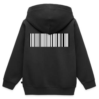 Code-barres - Sweat Premium à capuche zippé enfant bio - noir - Dos - AI Model Kid Male (0cm)