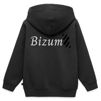 Bizum plus - Kinder Premium Organic Zip Hoodie - Schwarz - Hinten - AI Model Kid Male (0cm)