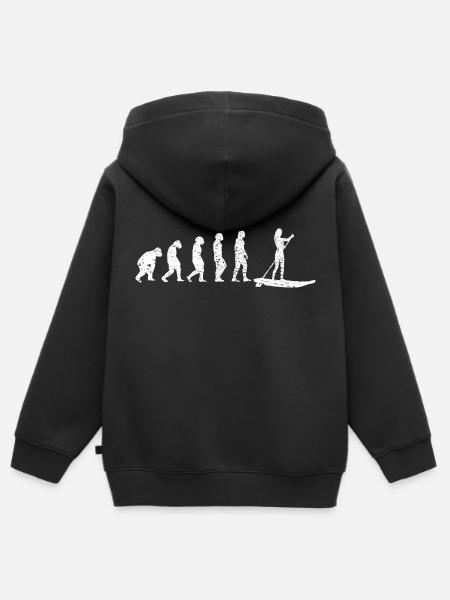 Stand-Up Paddler Surfing Stand Up Paddling Stand-Up Paddling Stand-Up Paddling - Kids Premium Organic Zip-up Hoodie - black