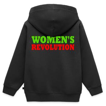 Womens revolution - Sweat Premium à capuche zippé enfant bio - noir - Dos - AI Model Kid Male (0cm)