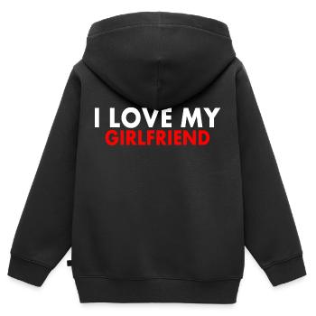 I love my girlfriend - Kinder Premium Organic Zip Hoodie - Schwarz - Hinten - AI Model Kid Male (0cm)
