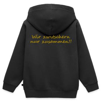 Wir zwitschern nur zusammen 2 - Kinder Premium Organic Zip Hoodie - Schwarz - Hinten - AI Model Kid Male (0cm)