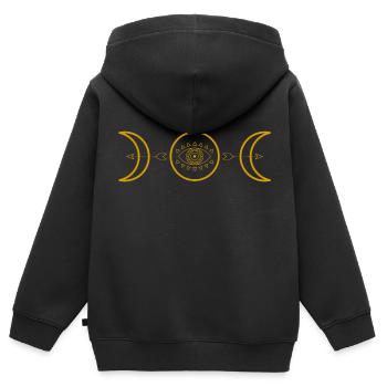 La triple lune - Sweat Premium à capuche zippé enfant bio - noir - Dos - AI Model Kid Male (0cm)
