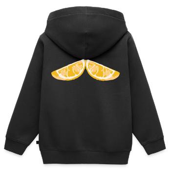 zitronen - Kinder Premium Organic Zip Hoodie - Schwarz - Hinten - AI Model Kid Male (0cm)