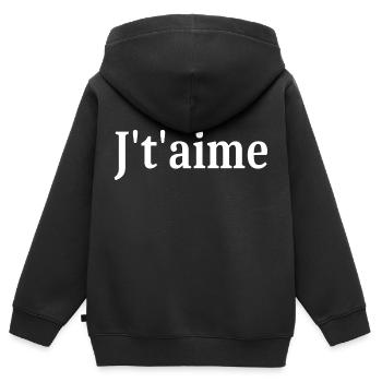 Ich liebe dich Valentinstag - Kinder Premium Organic Zip Hoodie - Schwarz - Hinten - AI Model Kid Male (0cm)