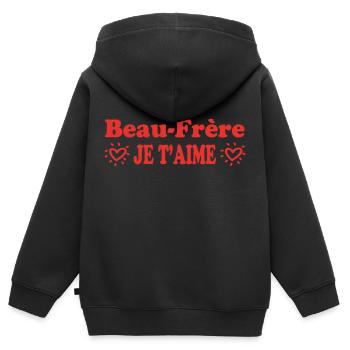 Schwager, ich liebe dich - Kinder Premium Organic Zip Hoodie - Schwarz - Hinten - AI Model Kid Male (0cm)