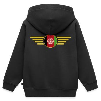 Ich liebe Afghanistan, Eleganz Stil Design T-Shirt - Kinder Premium Organic Zip Hoodie - Schwarz - Hinten - AI Model Kid Male (0cm)
