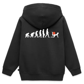Pilates Yoga Évolution des personnes Sports - Sweat Premium à capuche zippé enfant bio - noir - Dos - AI Model Kid Male (0cm)