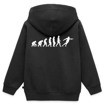 Roller Derby Inliner Evolution der Menschen Sport - Kinder Premium Organic Zip Hoodie - Schwarz - Hinten - AI Model Kid Male (0cm)