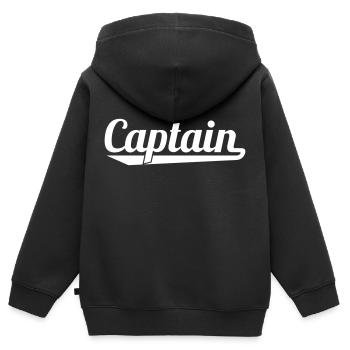 Kapitän - Kinder Premium Organic Zip Hoodie - Schwarz - Hinten - AI Model Kid Male (0cm)