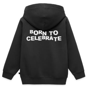 BORN TO CELEBRATE - Kids Premium Organic Zip-up Hoodie - black - Back - AI Model Kid Male (0cm)