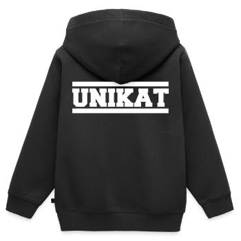 Unique - Sweat Premium à capuche zippé enfant bio - noir - Dos - AI Model Kid Male (0cm)