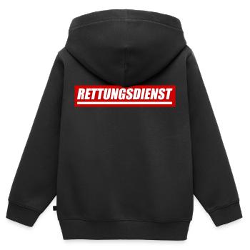 Rettungsdienst - größere Version - Kinder Premium Organic Zip Hoodie - Schwarz - Hinten - AI Model Kid Male (0cm)