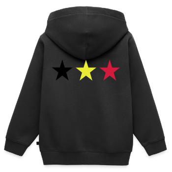 Belgien - Kinder Premium Organic Zip Hoodie - Schwarz - Hinten - AI Model Kid Male (0cm)