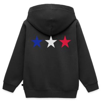 Frankreich - Kinder Premium Organic Zip Hoodie - Schwarz - Hinten - AI Model Kid Male (0cm)
