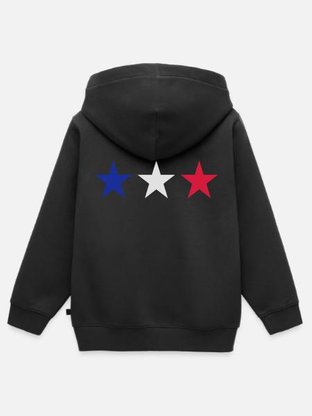 Frankreich - Kinder Premium Organic Zip Hoodie - Schwarz