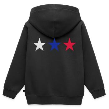 Russie - Sweat Premium à capuche zippé enfant bio - noir - Dos - AI Model Kid Male (0cm)