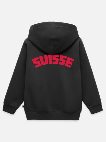 suisse - Kinder Premium Organic Zip Hoodie - Schwarz