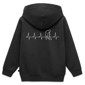 J’aime vomir - battement de coeur - Sweat Premium à capuche zippé enfant bio - noir - Dos - AI Model Kid Male (0cm)