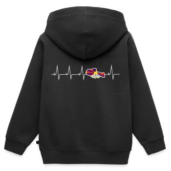 Ich liebe Tibet - Herzschlag - Kinder Premium Organic Zip Hoodie - Schwarz - Hinten - AI Model Kid Male (0cm)