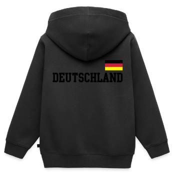Deutschland Flagge - Germany-BRD-Fahne-Flagge - Kinder Premium Organic Zip Hoodie - Schwarz - Hinten - AI Model Kid Male (0cm)