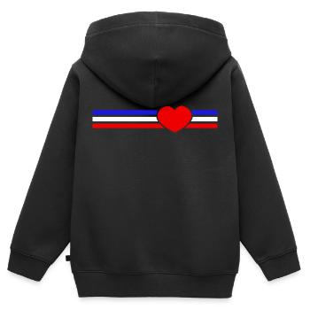 Schleswig-Holstein Herz - Kinder Premium Organic Zip Hoodie - Schwarz - Hinten - AI Model Kid Male (0cm)