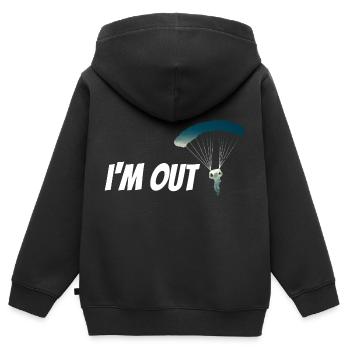 Fallschirm - Kinder Premium Organic Zip Hoodie - Schwarz - Hinten - AI Model Kid Male (0cm)