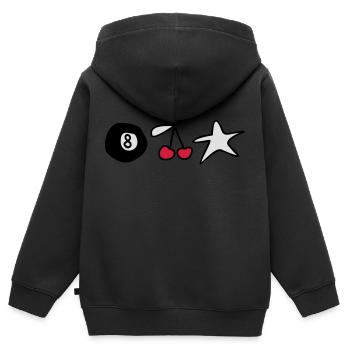 Kinderzeichnungen: Rockabilly - Kids Premium Organic Zip-up Hoodie - black - Back - AI Model Kid Male (0cm)