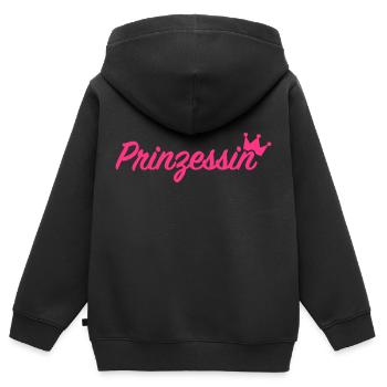 Prinzessin - Kinder Premium Organic Zip Hoodie - Schwarz - Hinten - AI Model Kid Male (0cm)