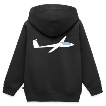 Ls3a Segelflugzeug gleiten Segelflugzeug Pilot - Kinder Premium Organic Zip Hoodie - Schwarz - Hinten - AI Model Kid Male (0cm)