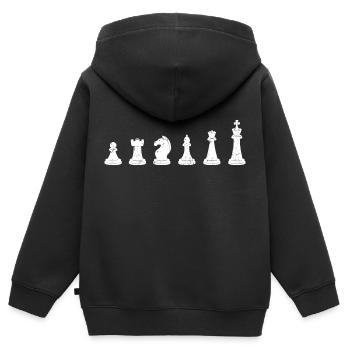 Schach Figuren Schachspieler Chess - Kinder Premium Organic Zip Hoodie - Schwarz - Hinten - AI Model Kid Male (0cm)