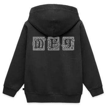 Mit freundlichen Grüßen - Kinder Premium Organic Zip Hoodie - Schwarz - Hinten - AI Model Kid Male (0cm)